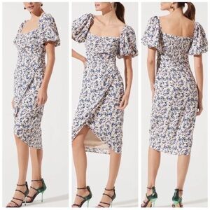 ASTR The Label Puff Sleeved Print Dress